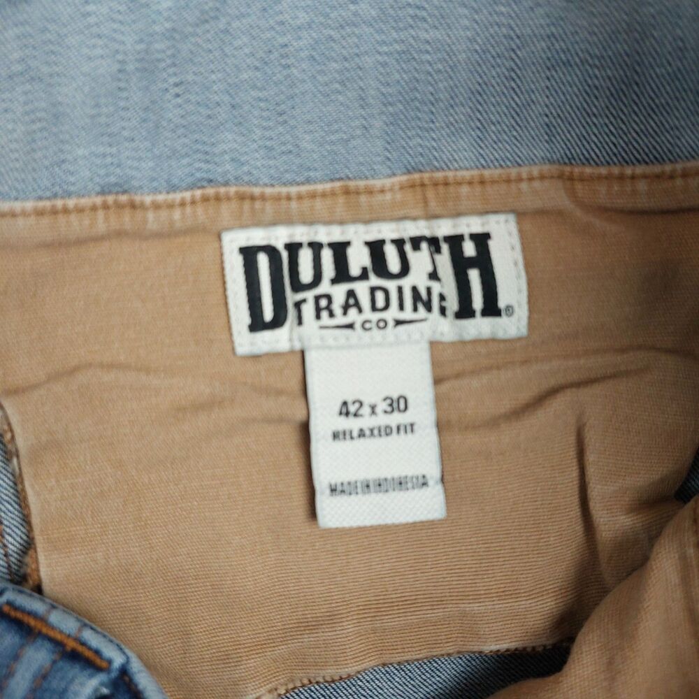 Duluth Trading Jeans Men 42x30(Fit 43x30) Blue Ballroom Double Flex Relaxed Fit - Picture 4 of 8